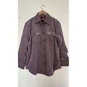 Love Tree Women Med Jacket Mauve Corduroy Button Front Lined Casual Weekend Cozy